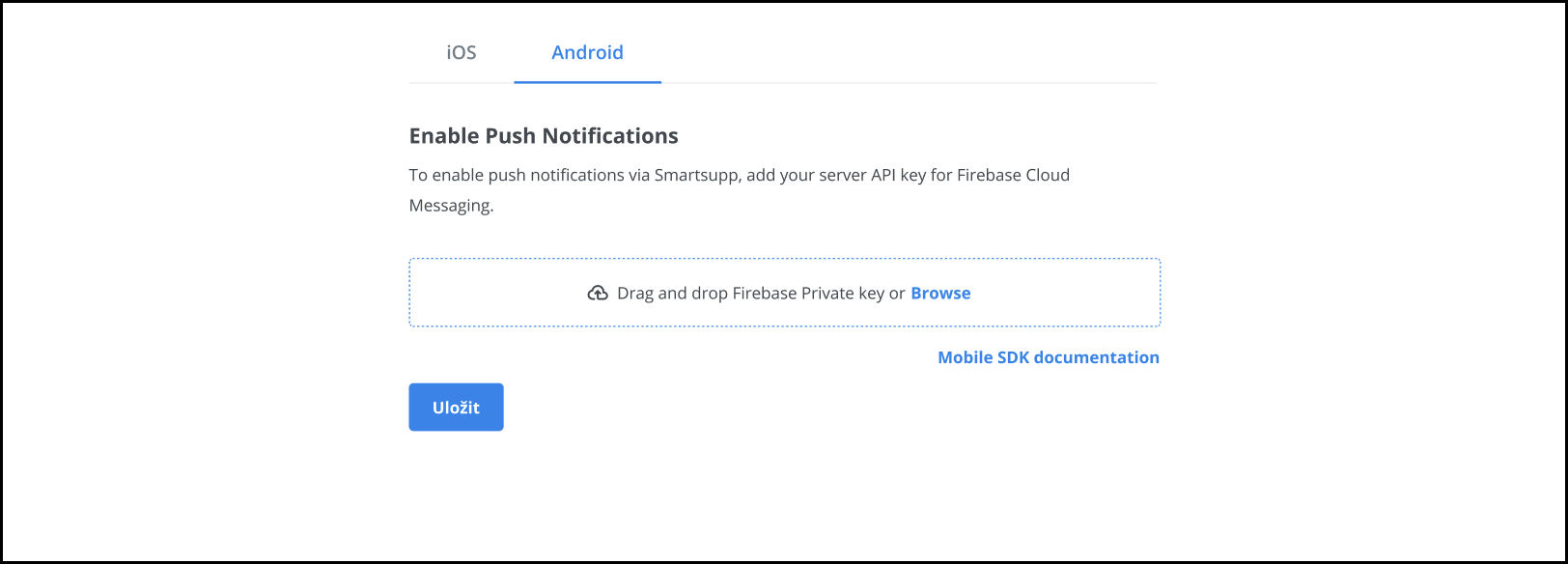 Upload private key to Smartsupp